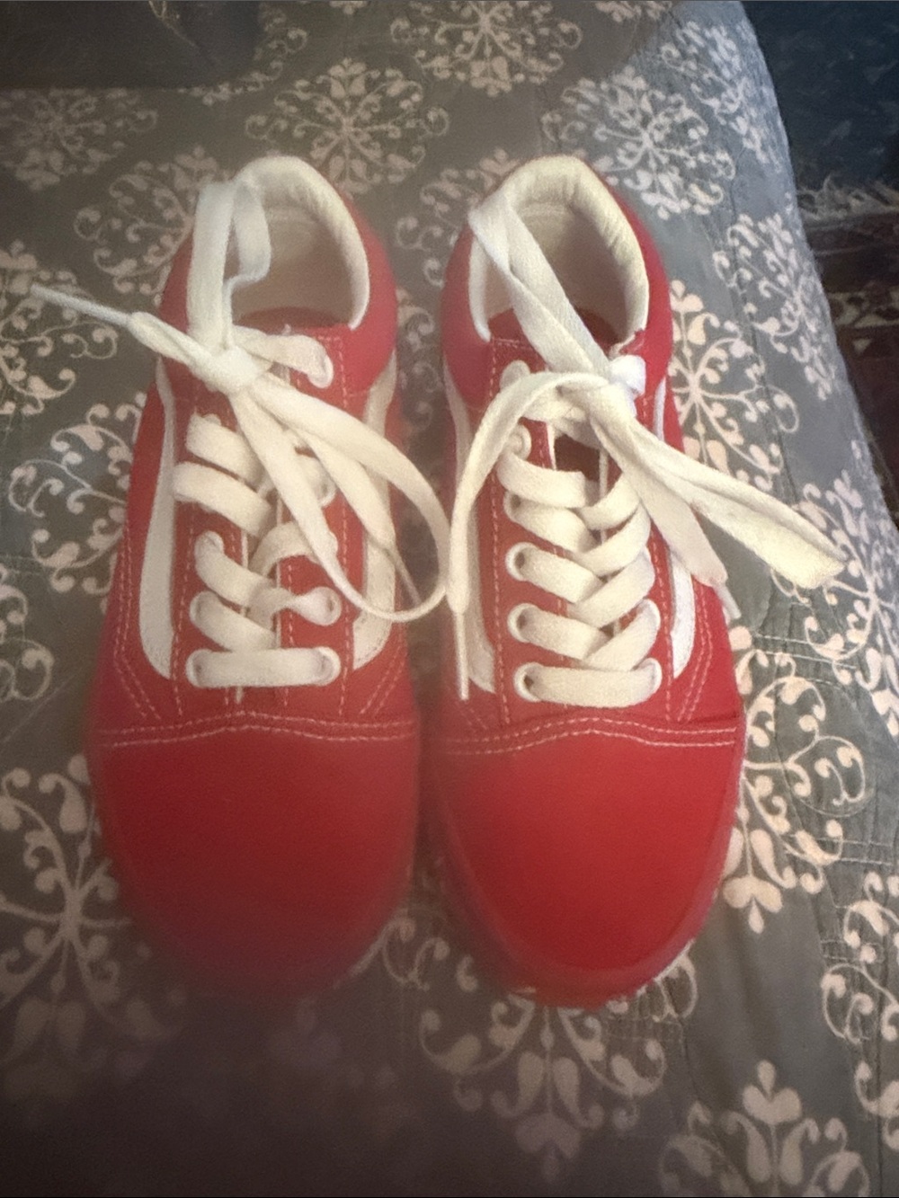 Kids Red Canvas Lace-Up Sneakers VANS